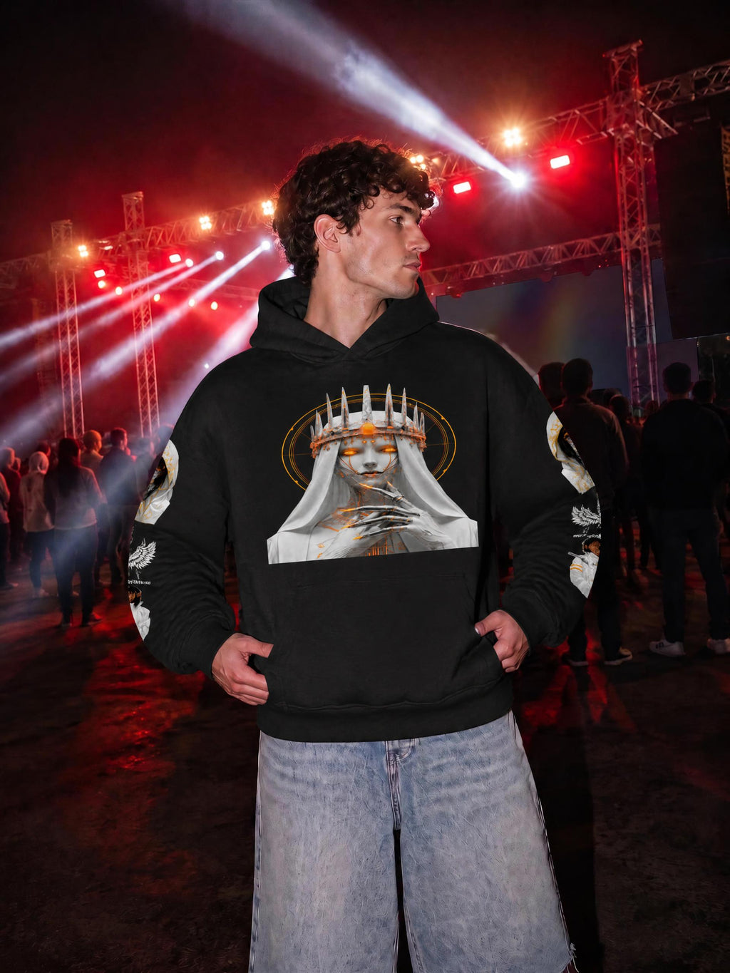 DIGITAL ICE QUEEN - Oversize Fleeced Hoodie