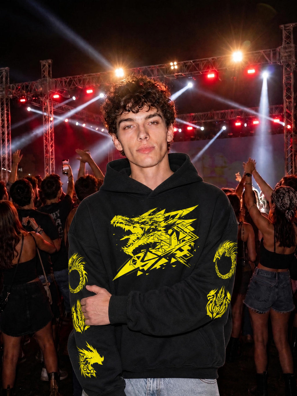 GOTHIC DRAGONS - Oversize Fleeced Hoodie