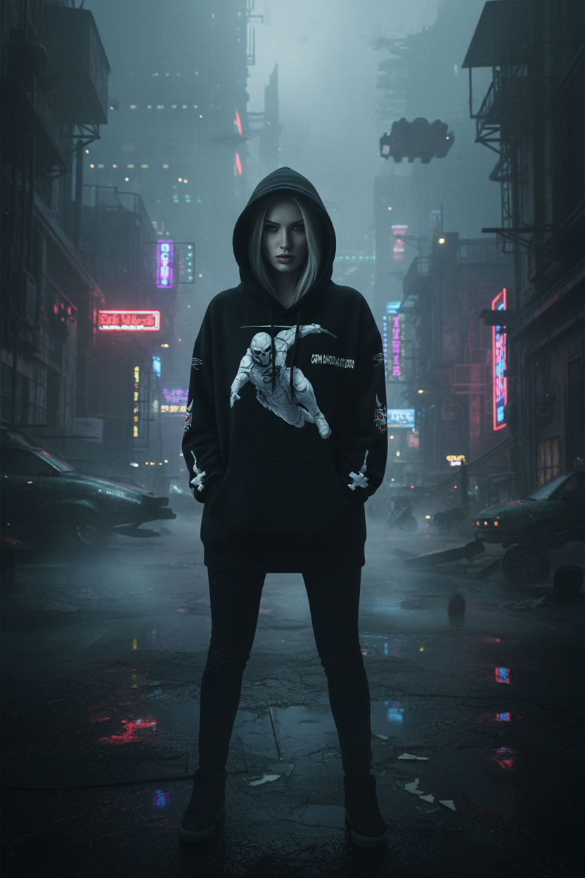 White female model - CODEX KNIGHT hoodie