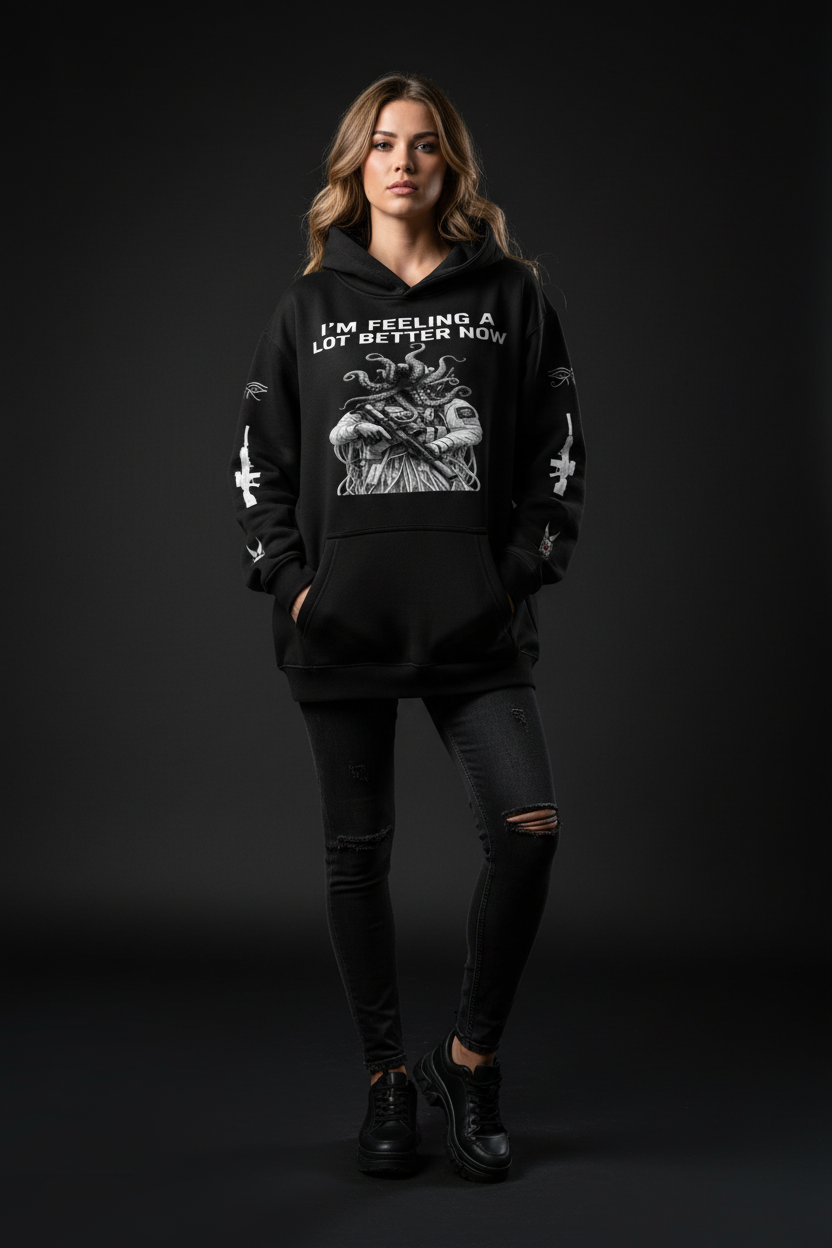 White Female - Oversize Fleeced Hoodie