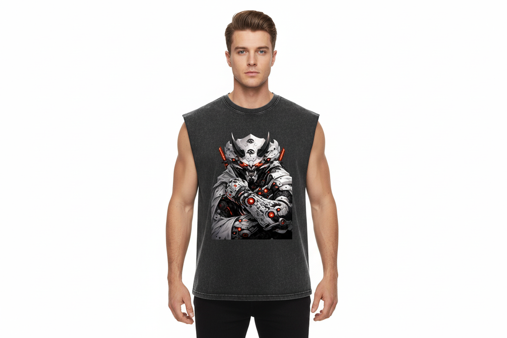 White male wearing HOUSE DRAGON tank top