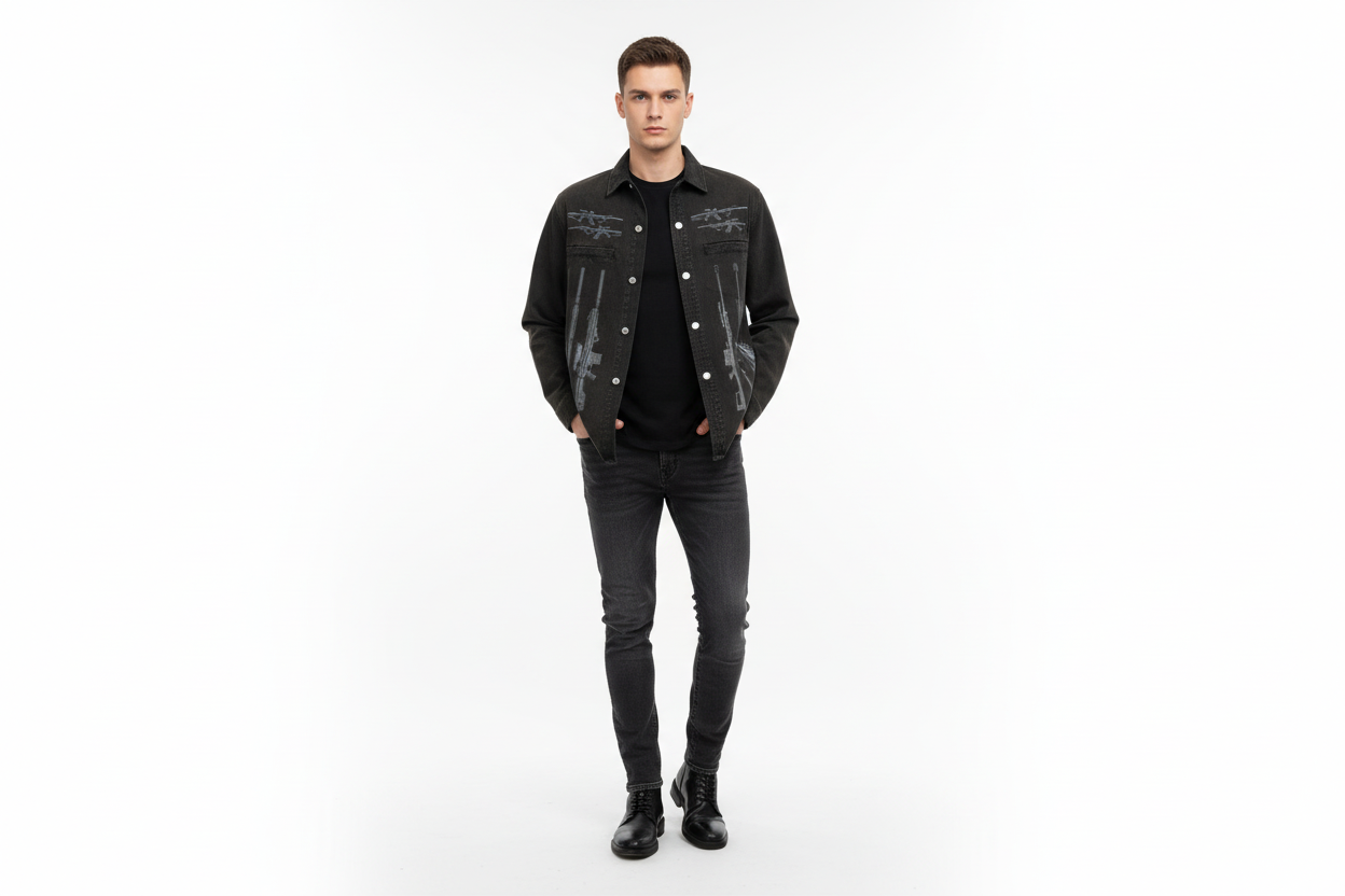 White male wearing ONI ARMS jacket